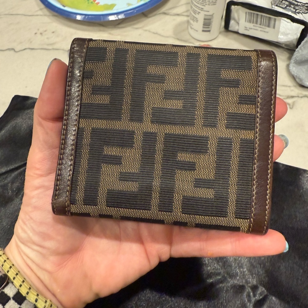 Fendi Zucca FF Canvas Compact Trifold Wallet - Picture 15 of 16